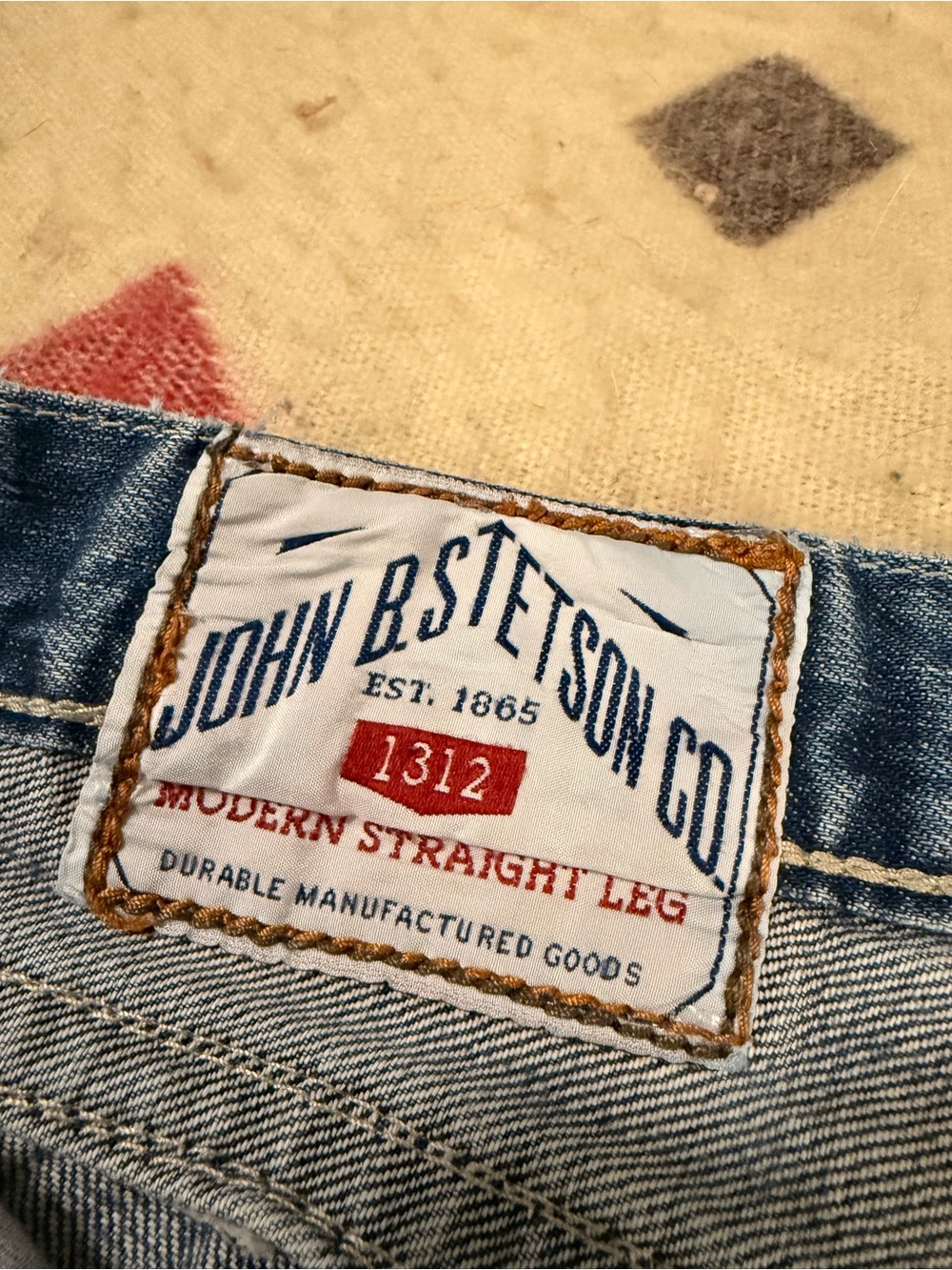 Stetson 1312 Modern Straight Leg Western Jeans Men’s 35x32 Light Wash Boot Cut - Picture 13 of 14